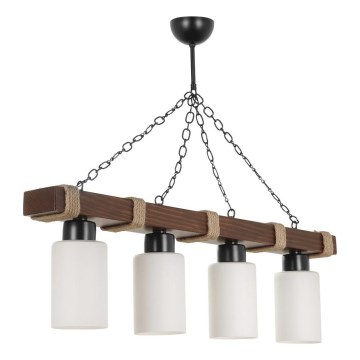 Suspension JASMIN 4xE27/40W/230V marron/blanc