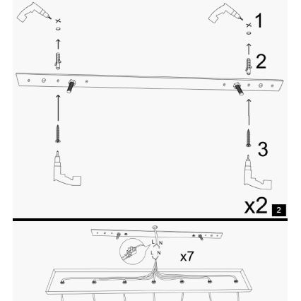 Suspension KEM 5xE27/40W/230V dorée