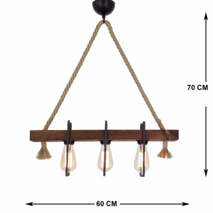 Suspension KUTUK 3xE27/40W/230V pin