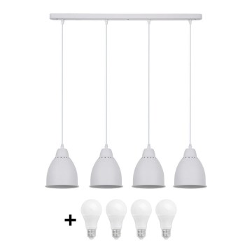 Suspension LED 4xE27/10W/230V blanc 14cm