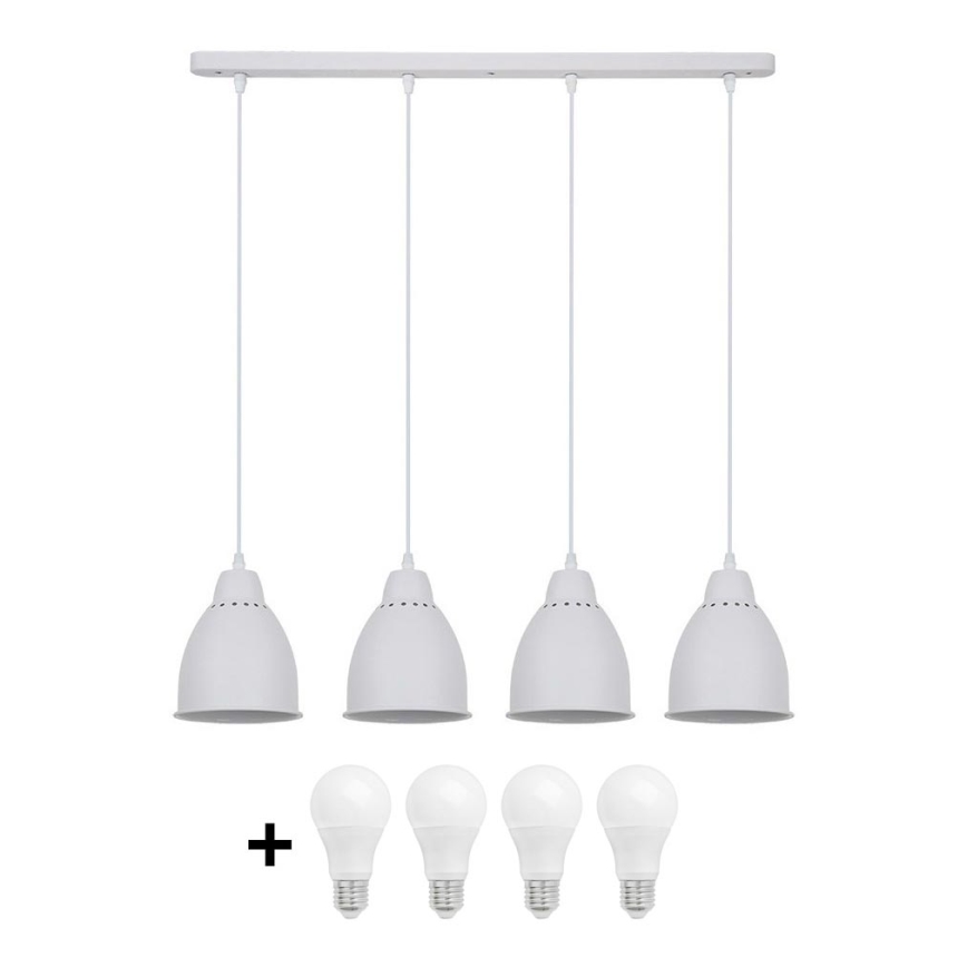 Suspension LED 4xE27/10W/230V blanc 14cm