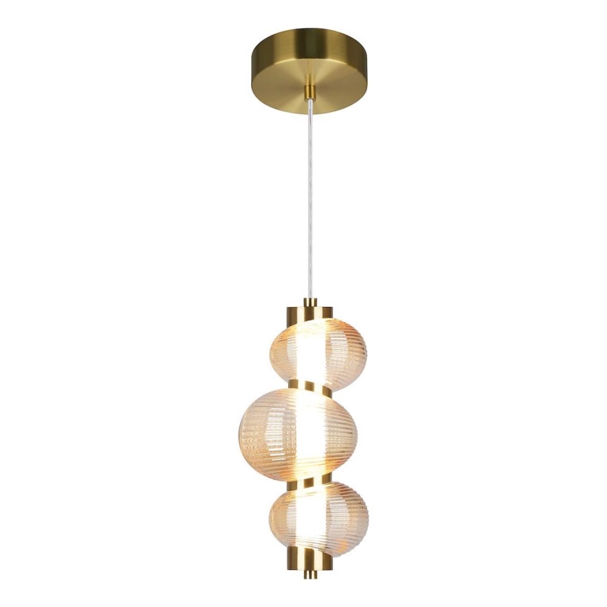 Suspension LED à câble BOLLA LED/12W/230V Ø 16 cm doré / beige fumé