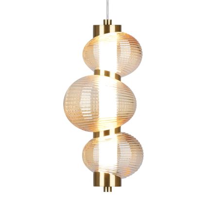 Suspension LED à câble BOLLA LED/12W/230V Ø 16 cm doré / beige fumé