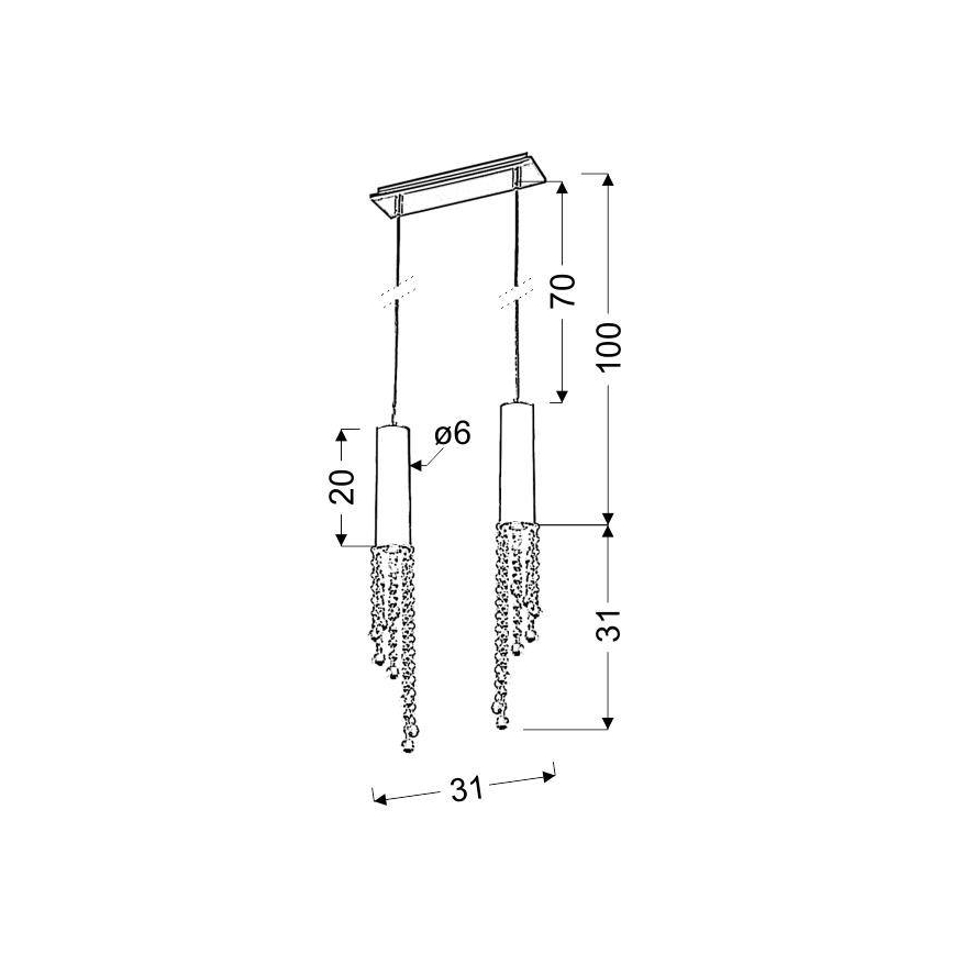 Suspension LED avec fil DUERO 2xLED/3W/230V