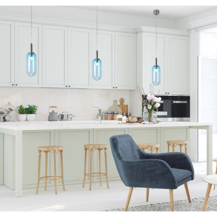 Suspension LED avec fil FIUGGI LED/6W/230V bleu