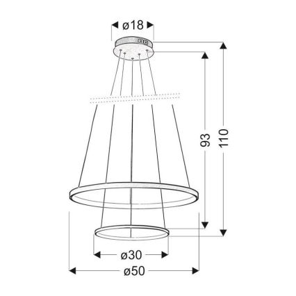 Suspension LED avec fil LUNE LED/40W/230V
