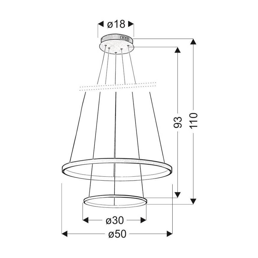 Suspension LED avec fil LUNE LED/40W/230V