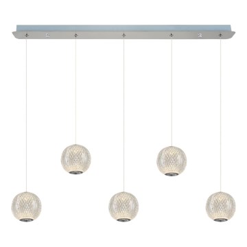 Suspension LED CREMONA 5xLED/5W/230V 3000K chromé mat