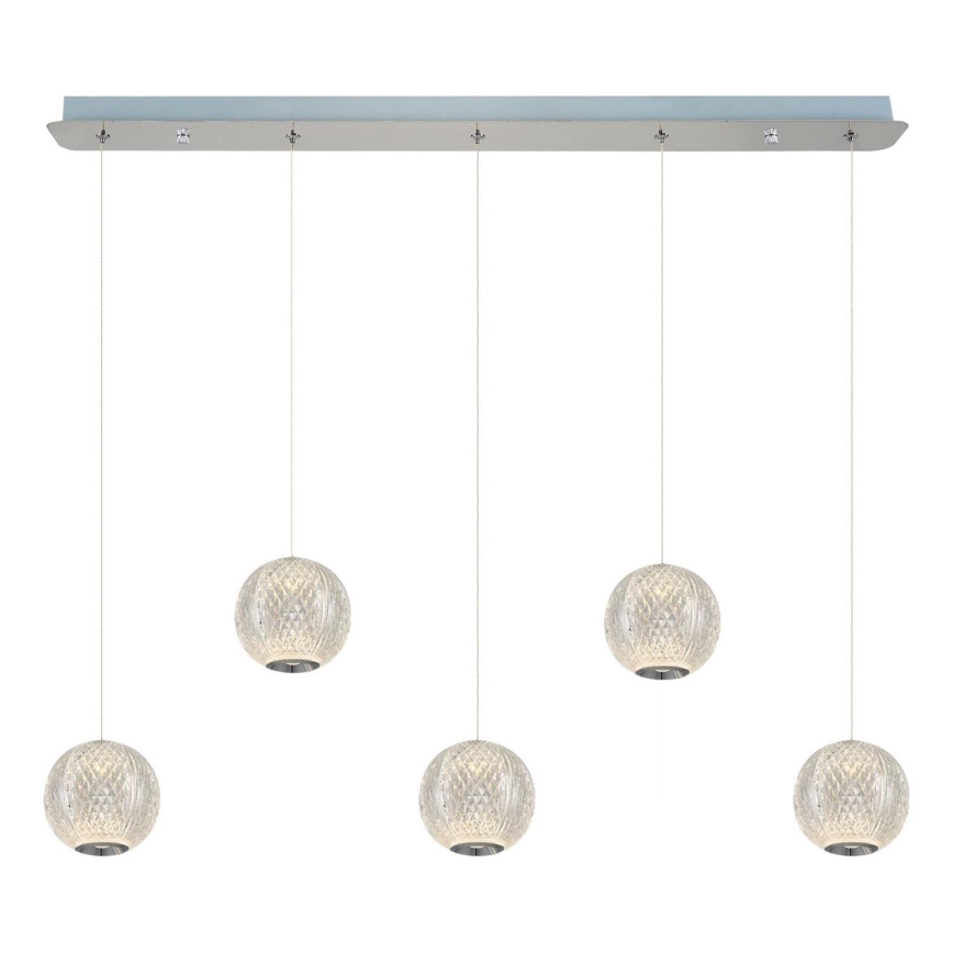 Suspension LED CREMONA 5xLED/5W/230V 3000K chromé mat