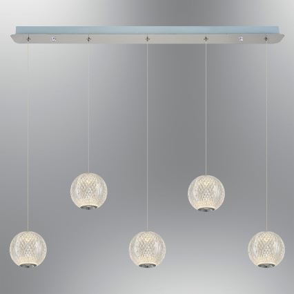 Suspension LED CREMONA 5xLED/5W/230V 3000K chromé mat