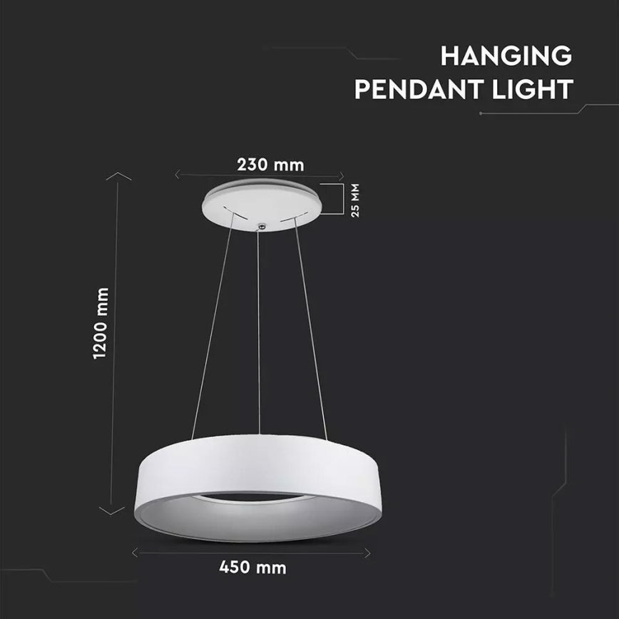 Suspension LED dimmable sur câble 20W/230V
