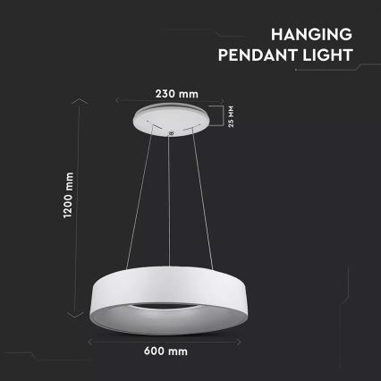 Suspension LED dimmable sur câble, 30W/230V