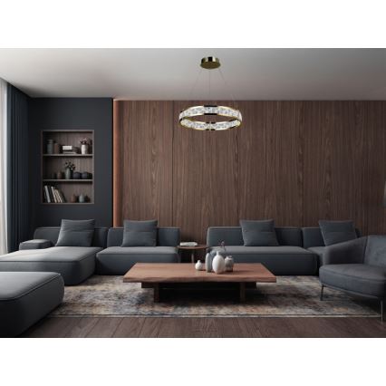 Lustre en cristal LED dimmable sur câble ENRIQUE LED/40W//230V 3000-6000K Ø 60 cm + télécommande