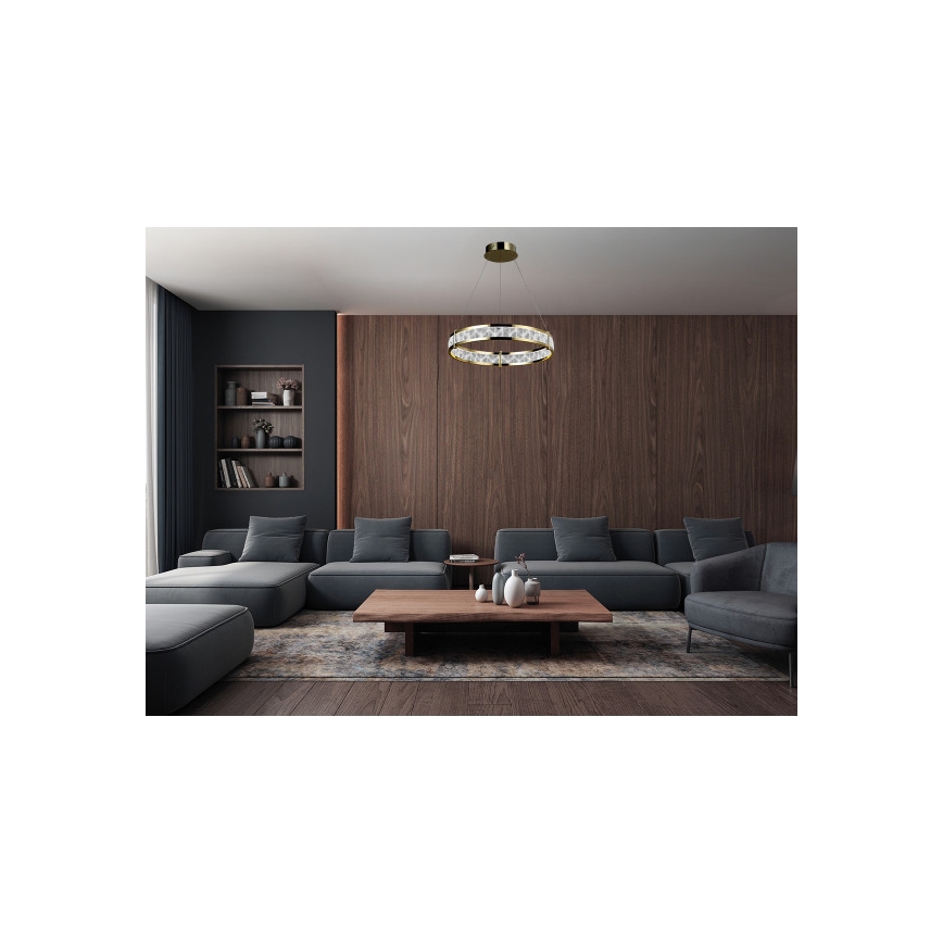 Lustre en cristal LED dimmable sur câble ENRIQUE LED/40W//230V 3000-6000K Ø 60 cm + télécommande