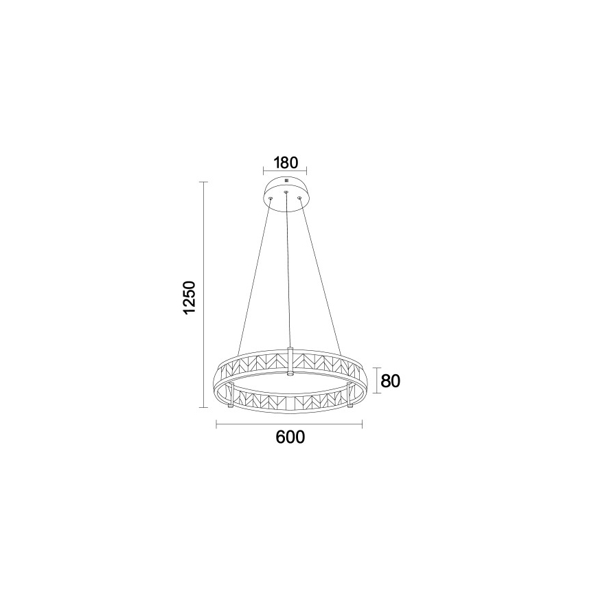 Lustre en cristal LED dimmable sur câble ENRIQUE LED/40W//230V 3000-6000K Ø 60 cm + télécommande
