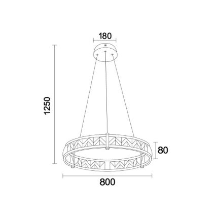 Lustre en cristal LED dimmable suspendu sur câble ENRIQUE LED/55W//230V 3000-6000K Ø 80 cm + télécommande