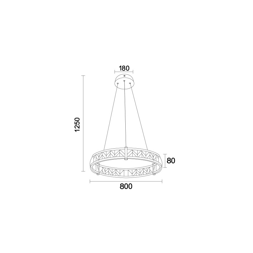 Lustre en cristal LED dimmable suspendu sur câble ENRIQUE LED/55W//230V 3000-6000K Ø 80 cm + télécommande