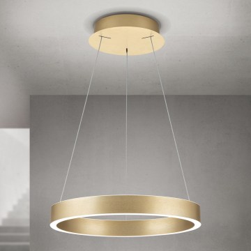 Suspension LED dimmable sur câble KOLK LED/40W/230V 2700/3000/4000K Ø 40 cm dorée