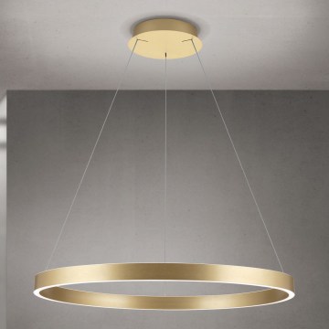 Suspension LED dimmable sur câble KOLK LED/80W/230V 2700/3000/4000K diam. 80 cm dorée