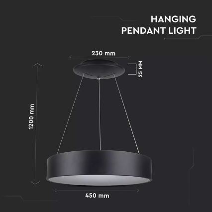 Suspension LED dimmable sur câble LED/20W/230V