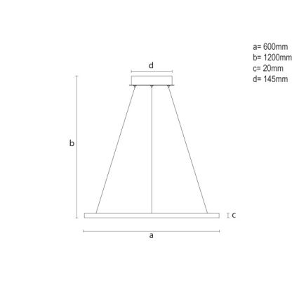 Suspension LED dimmable sur câble, 32 W, 230 V, 3000–6500 K (blanc chaud à froid), Ø 60 cm + télécommande