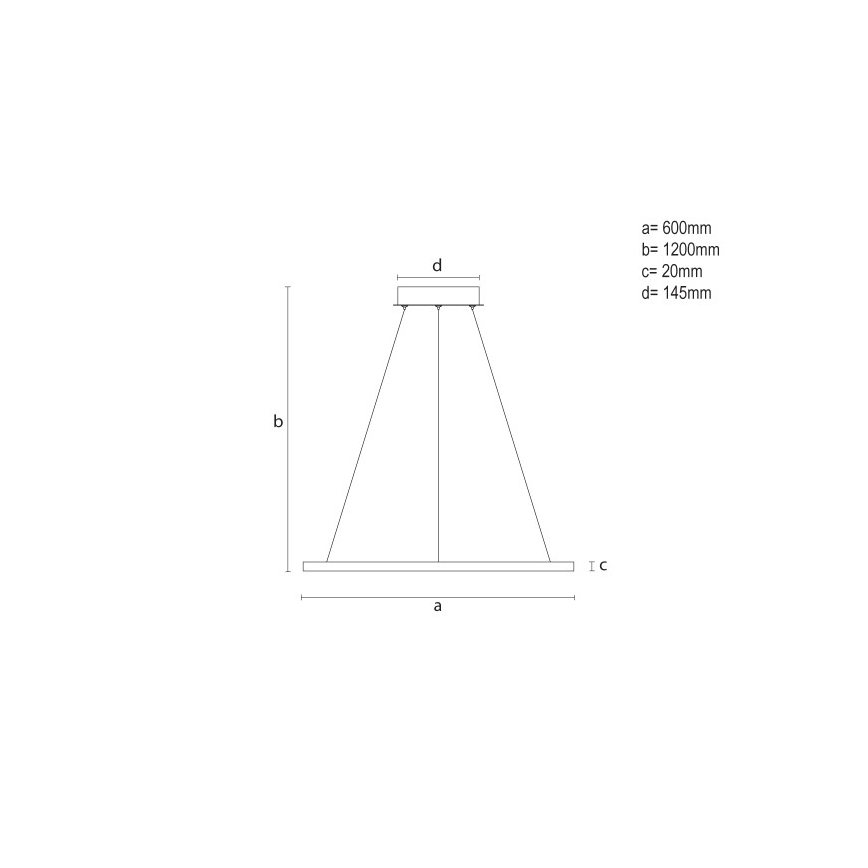 Suspension LED dimmable sur câble, 32 W, 230 V, 3000–6500 K (blanc chaud à froid), Ø 60 cm + télécommande