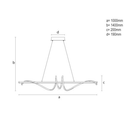 Suspension LED dimmable sur câble LED/50W/230V 3000-6500K 100 cm + télécommande