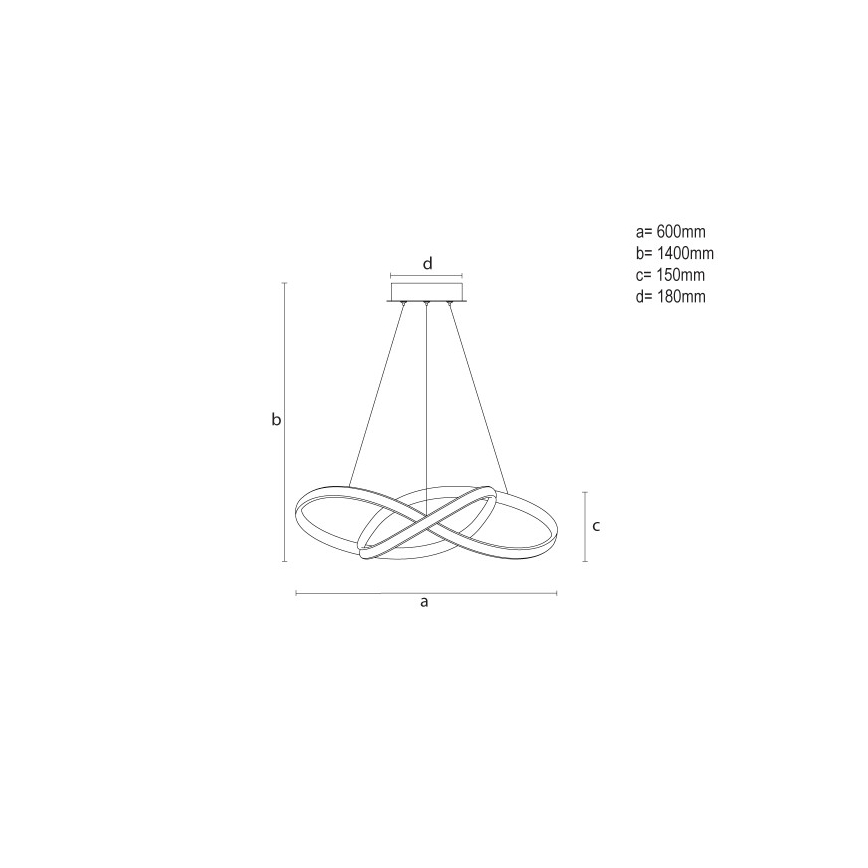 Suspension LED dimmable sur câble 85W/230V 3000-6500K Ø 60 cm + télécommande