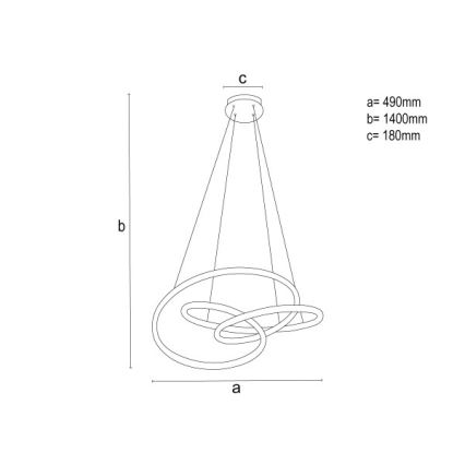 Lustre LED dimmable suspendu sur câble LED/85W/230V 3000–6500K Ø 49 cm + télécommande