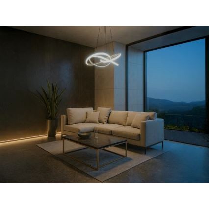 Lustre LED dimmable suspendu sur câble LED/95W/230V 3000–6500K Ø 57 cm + télécommande