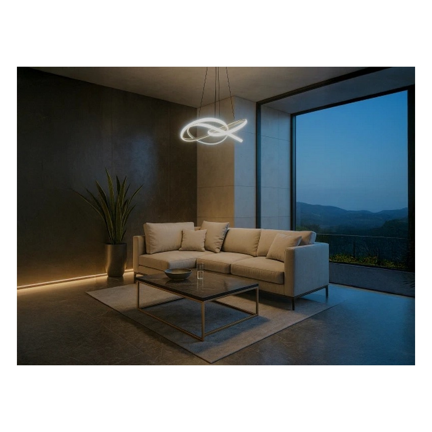 Lustre LED dimmable suspendu sur câble LED/95W/230V 3000–6500K Ø 57 cm + télécommande