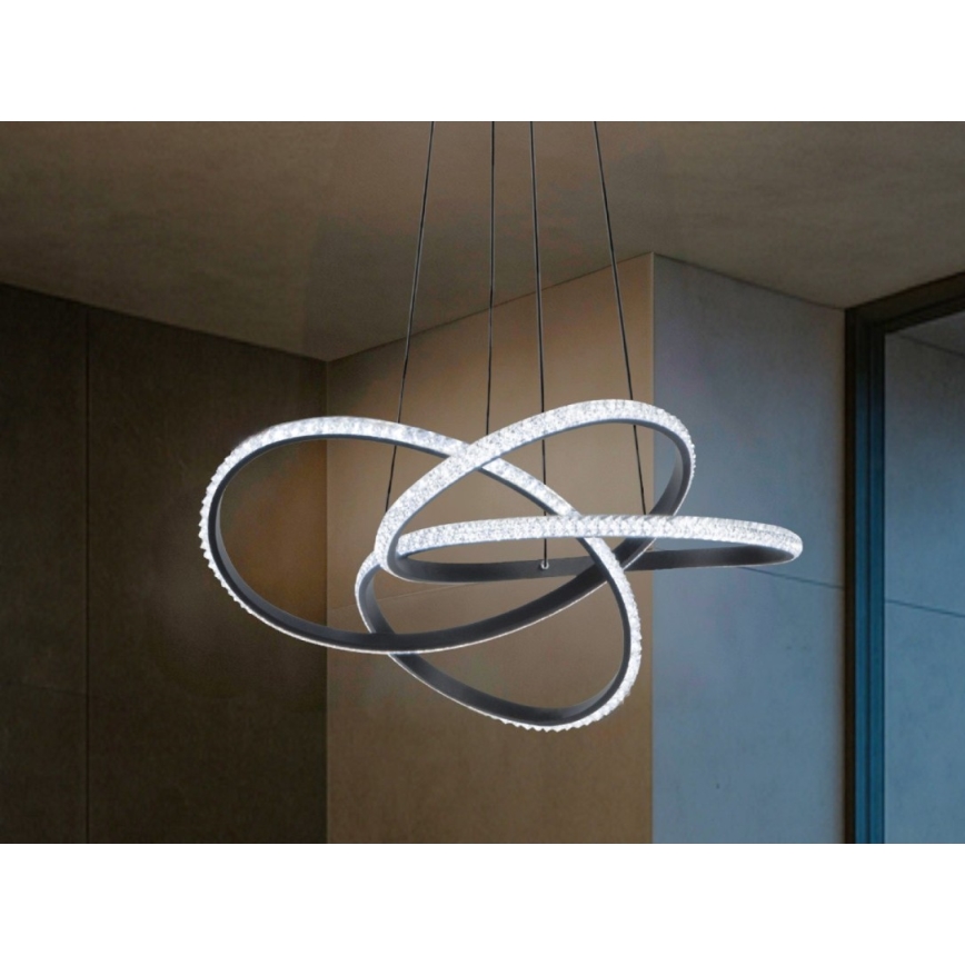 Lustre LED dimmable suspendu sur câble LED/95W/230V 3000–6500K Ø 57 cm + télécommande