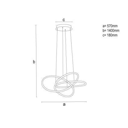 Suspension LED dimmable sur câble LED/95W/230V 3000-6500K Ø 57 cm + télécommande