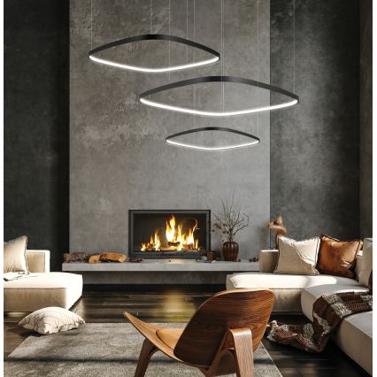 Suspension LED dimmable sur câble LORENZO LED/70W/230V 3000/4000/6000K noire + télécommande