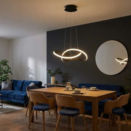Suspension LED dimmable sur câble SALO LED/28W/230V 3000K noir