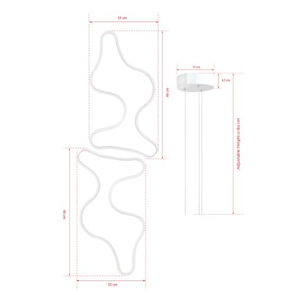 Suspension LED DUPLE ARTISAN LED/80W/230V 6500K blanche