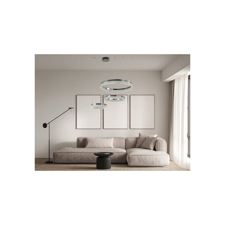 LED dimmable lustre en cristal suspendu sur câble THALIA LED/120W/230V 3000-6000K + télécommande