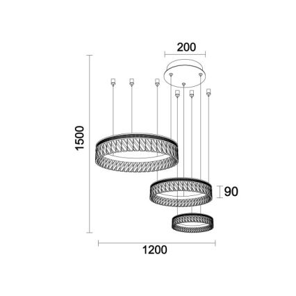 LED dimmable lustre en cristal suspendu sur câble THALIA LED/120W/230V 3000-6000K + télécommande