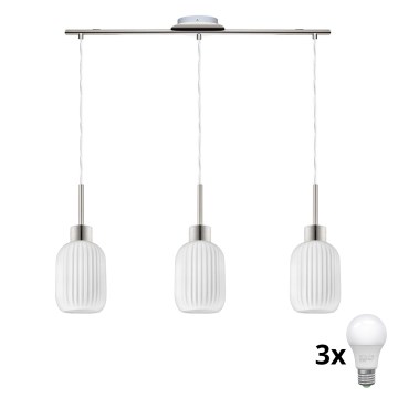 Suspension LED HARMA 3xE27/60W/230V chrome mat/banc