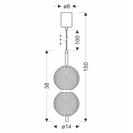 Suspension LED PUMA 10W/230V diamètre 14 cm noir