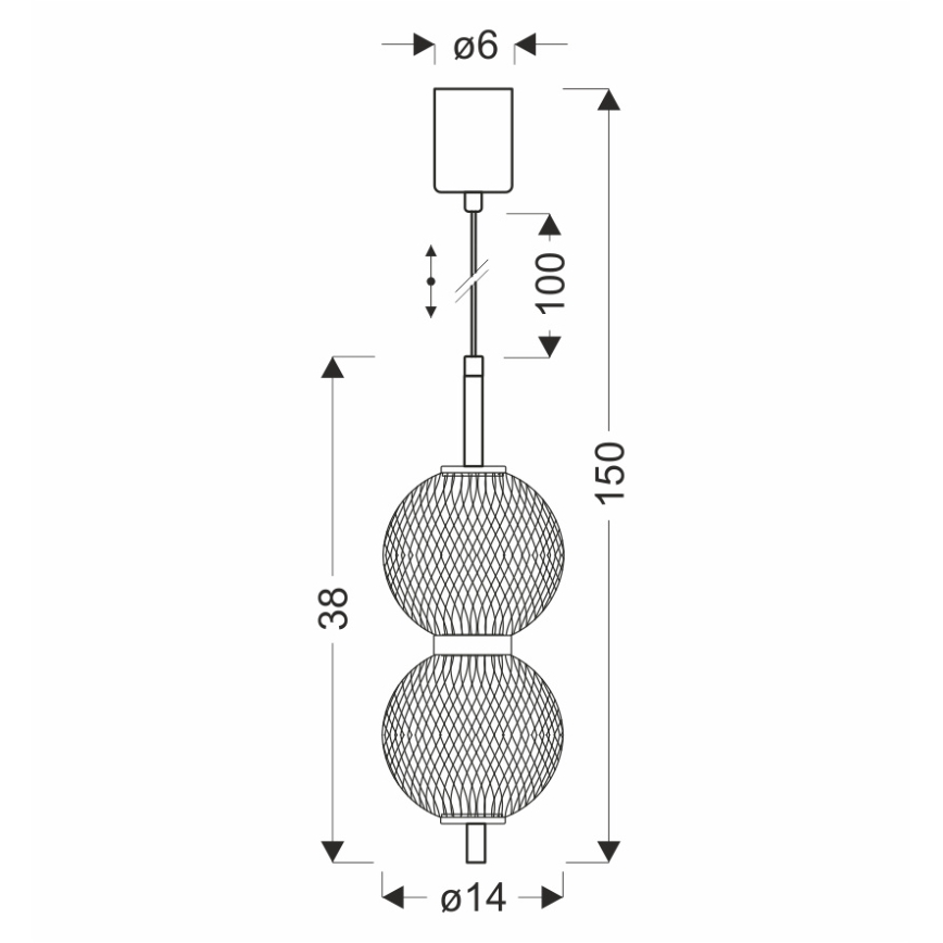 Suspension LED PUMA 10W/230V diamètre 14 cm noir