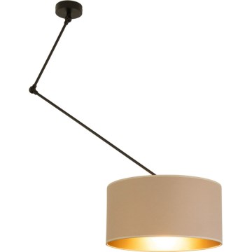 Suspension LED réglable sur tige GORTA 1xE27/60W/230V beige/doré