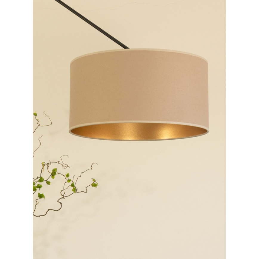 Suspension LED réglable sur tige GORTA 1xE27/60W/230V beige/doré