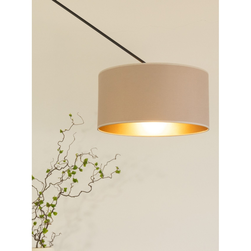 Suspension LED réglable sur tige GORTA 1xE27/60W/230V beige/doré