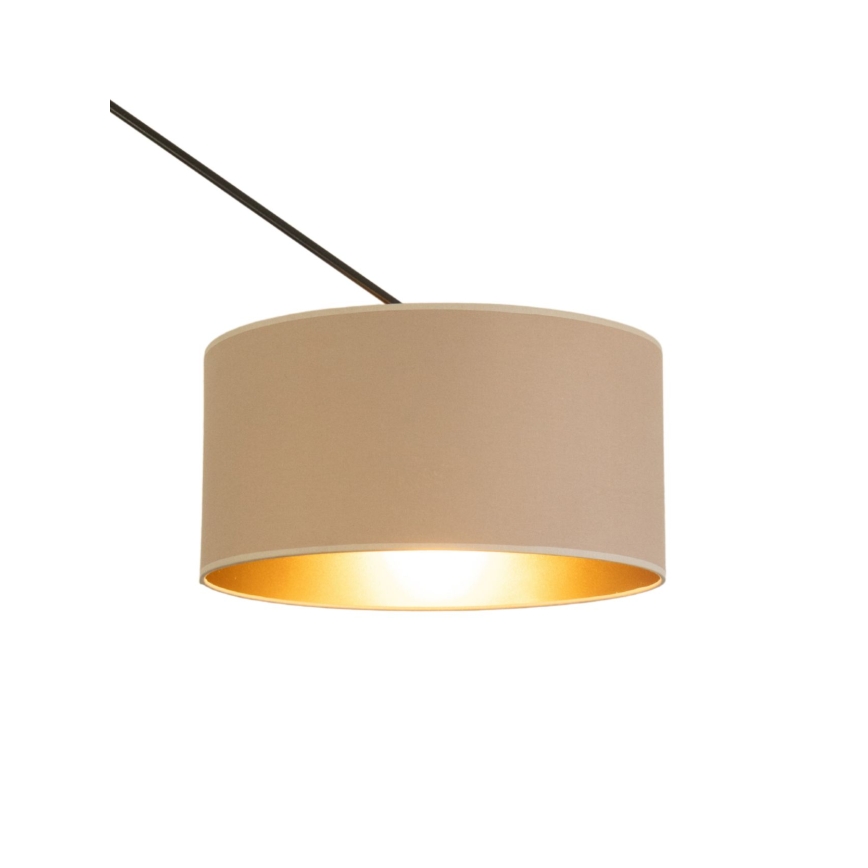 Suspension LED réglable sur tige GORTA 1xE27/60W/230V beige/doré