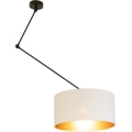 Suspension LED réglable sur tige GORTA 1xE27/60W/230V blanc/doré