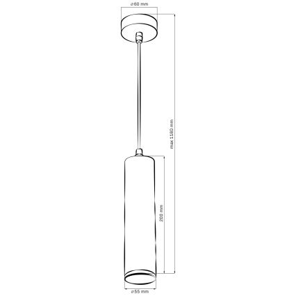Suspension LED RGBW dimmable pour salle de bains sur câble TURYN 1xGU10/4,8W/230V 3000K IP44 noir + télécommande