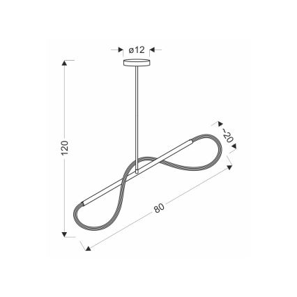 Suspension LED SUPREME 18W/230V 80 cm dorée