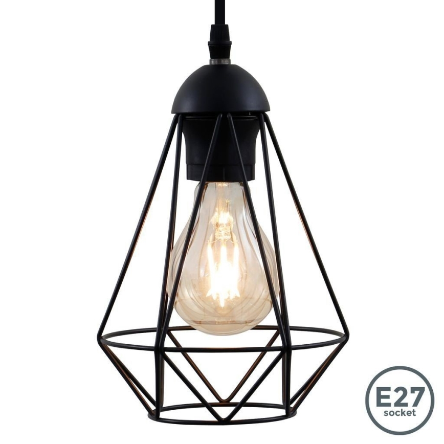 Suspension LED sur câble 1xE27/6,5W/230V 2500K noire