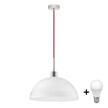 Suspension LED sur câble 1xE27/60W/230V blanc/rouge